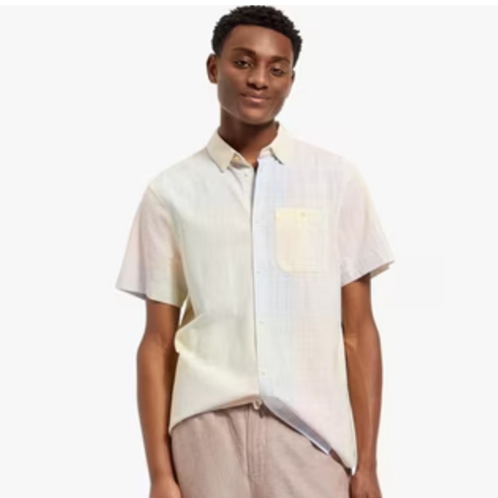 Scotch & Soda Men’s Polo Button Down Short Sleeve Patchwork | Size S